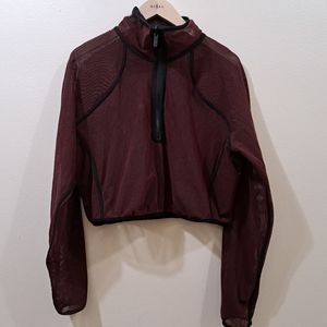 Lululemon reversible mesh 1/2 zip Black/red merlot
